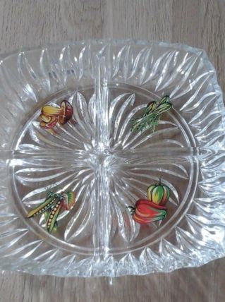 Plat deservice en verre 