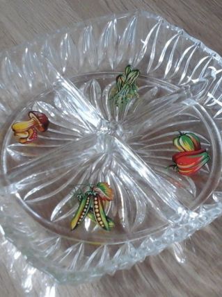Plat deservice en verre 