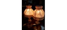 2 lampes en albatre de chevets