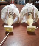 2 lampes en albatre de chevets
