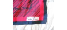 FOULARD PIERRE CARDIN NEUF 66 CM SOIE BORDEAUX ROUGE