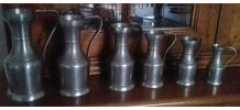 Série de 6 pots en étain