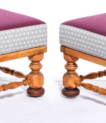 Duo de tabourets relookés - Ryad