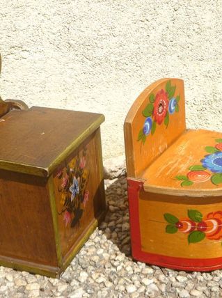 lot de 2 boites a sel anciennes en bois