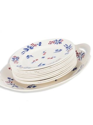 Service gâteaux 10 assiettes à desserts + plat Badonviller 