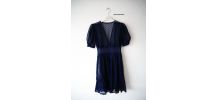 Robe en dentelle bleue marine vintage 40's