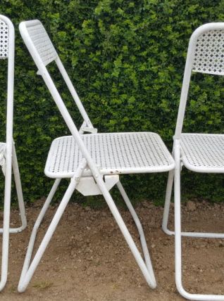 4 chaises metal