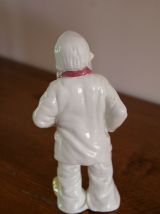 Statuette clown blanc accordéoniste en faïence