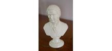 statuette de Mozart en albâtre sur socle onyx 