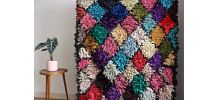 Grand tapis boucherouite berbère tissé main au Maroc tissé main au Maroc