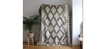 Grand tapis Beni ouarain vintage tissé main au Maroc 