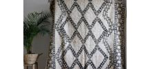 Grand tapis Beni ouarain vintage tissé main au Maroc 