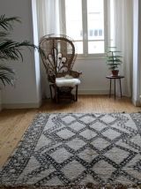 Grand tapis Beni ouarain vintage tissé main au Maroc 
