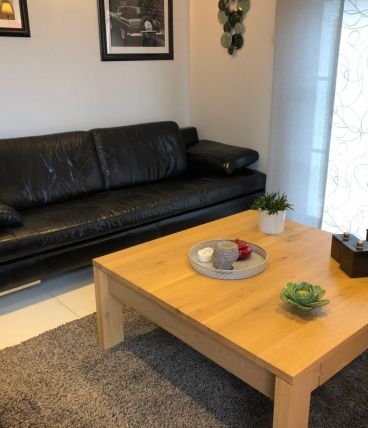 Canapé en cuir noir 220 cm