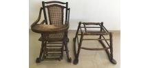 chaise haute enfant ancienne cannée transformable