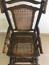 chaise haute enfant ancienne cannée transformable