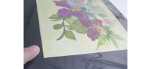 tableau peinture sur soie fleurs