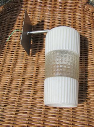 Applique avec tulipe en verre poli et martelé des année 70 s