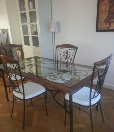 table + chaises + console