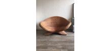 Fauteuil lotus en rotin 