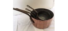 casseroles cuivre étamées diamètres = 13 14 18 et 22cm