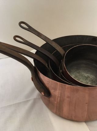 casseroles cuivre étamées diamètres = 13 14 18 et 22cm