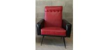 Fauteuil Rockabilly noir et rouge