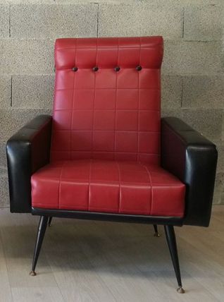 Fauteuil Rockabilly noir et rouge