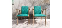 Paire de fauteuils scandinaves verts