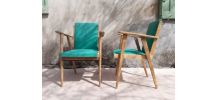 Paire de fauteuils scandinaves verts
