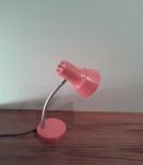 Lampe de bureau en tole émaillée orange
