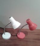 Lampe de bureau en tole émaillée orange