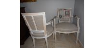 Paire de fauteuils LXVI refaits à neuf