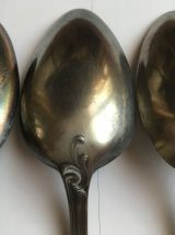 7 cuillères à soupe anciennes en étain
