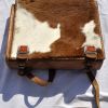 Cartable à dos d'écolier en cuir et peau de vache