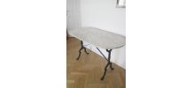 Table bistrot vintage ovale en marbre