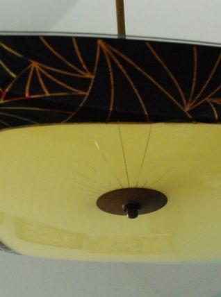 Suspension vintage en verre 1950's