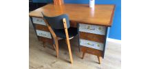 Bureau vintage année 50 avec chaise 