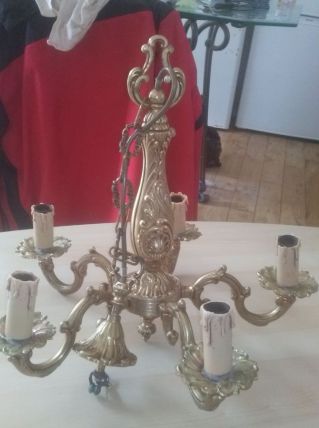 lustre 5 branches en bronze