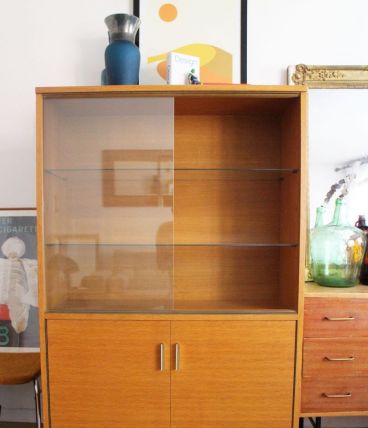 Bibliotheque vitrine vintage années 60