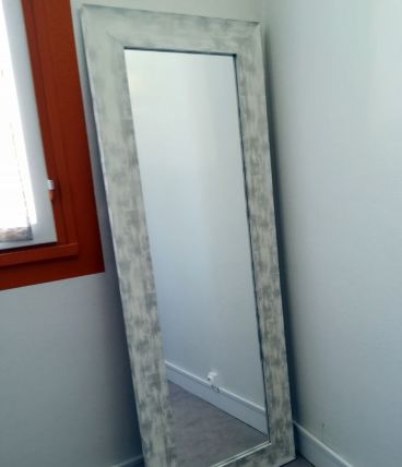 Miroir bois blanchi
