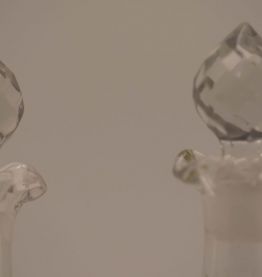 Paire de carafons huile et vinaigre taillé
