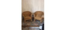Paires de fauteuils en rotin