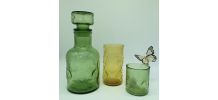 Carafe 70's et gobelets verre à bulles