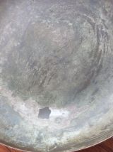 Petit plat rond en cuivre étamé 