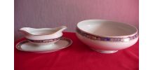 Soupière et saucière en porcelaine