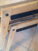 4 CHAISES  BOIS PIEDS COMPAS DESIGN SCANDINAVE INDUSTRIEL