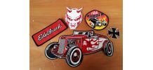   lot badge patche ecusson hot rod