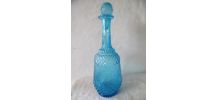 bouteille ancienne en verre bleu