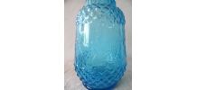 bouteille ancienne en verre bleu